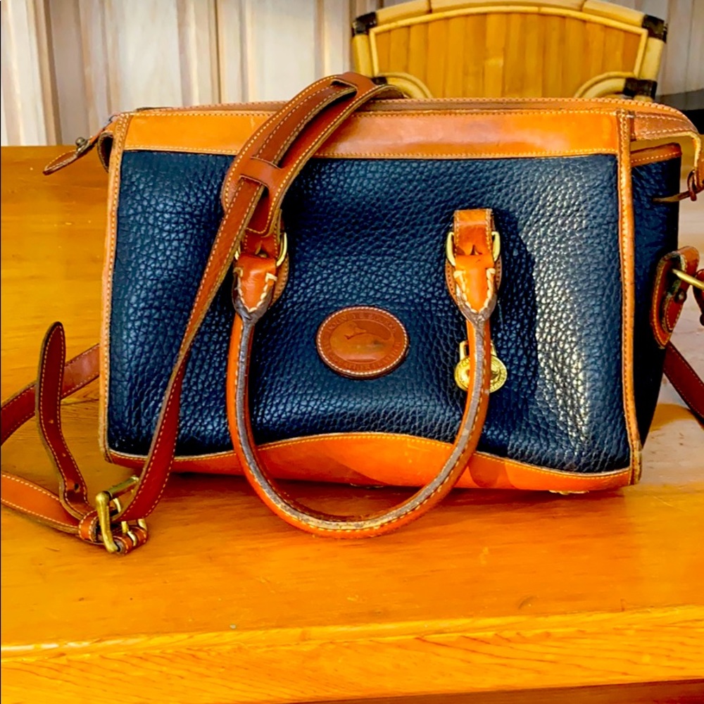 Dooney and Burke medium vintage navy satchel